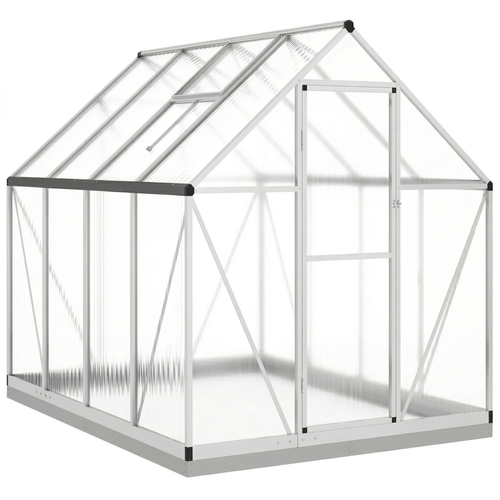 Serre aluminium 3,79 m² avec base – 224x169 cm