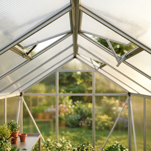 Serre aluminium 6,87 m² polycarbonate – 362x190 cm