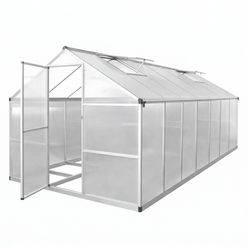 Serre aluminium 7,52 m² avec base – 445x169 cm