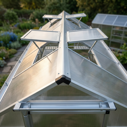 Serre aluminium 7,52 m² avec base – 445x169 cm