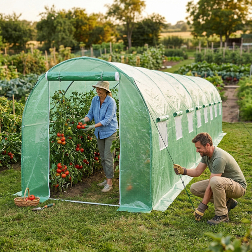 Serre tunnel 20 m² acier galvanisé – 10x2x2 m
