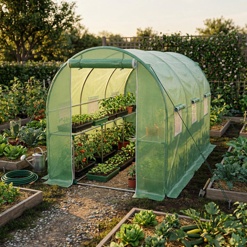 Serre tunnel 8 m² acier galvanisé – 4x2x2 m